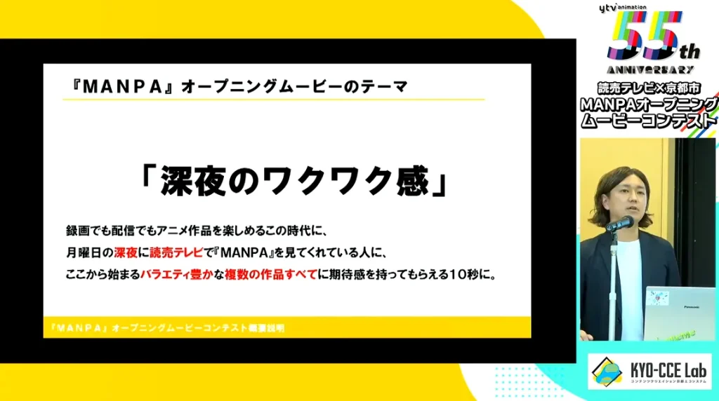 『MANPA』オープニングムービーのテーマ
「深夜のワクワク感」